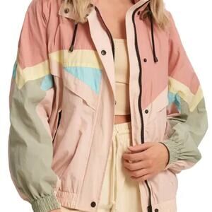 NOIZE | Pastel Pink Colorblock Rain Jacket Windbreaker 90s Y2k Retro Sporty M